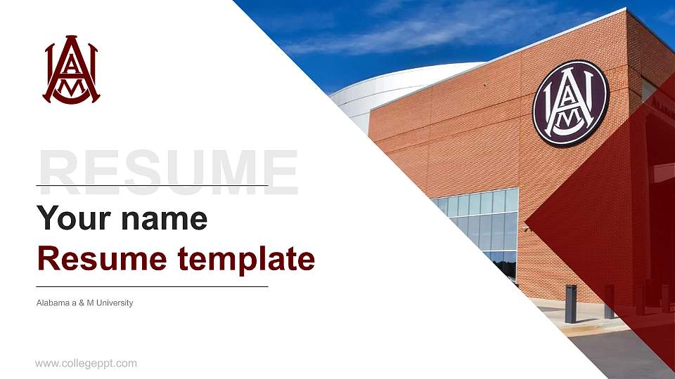 Alabama a & M University Resume PPT Template16:9 ratio PPT effect preview image