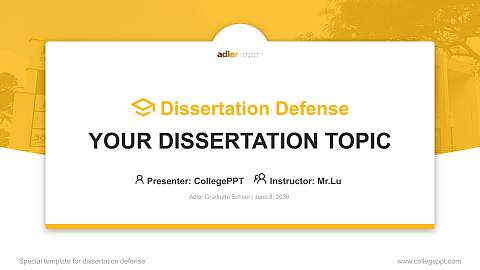 Adler Graduate School Graduation Thesis Defense PPT Template