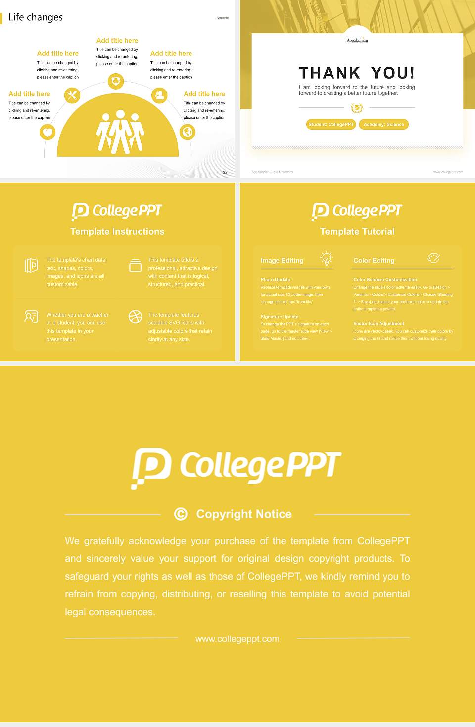 Appalachian State University National Scholarship Defense PPT Template4:3 ratio PPT effect preview image4