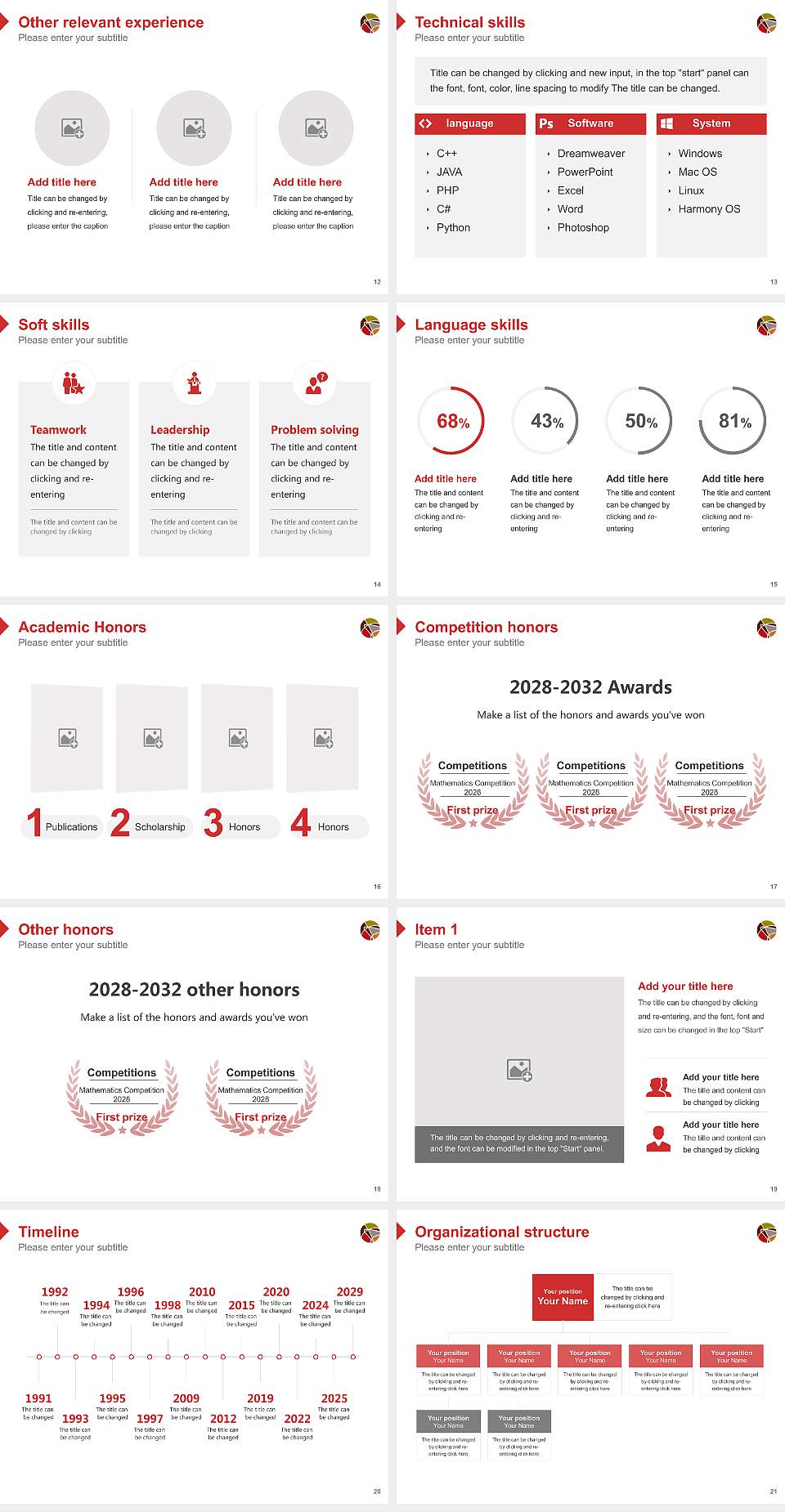 Adler University Resume PPT Template4:3 ratio PPT effect preview image3