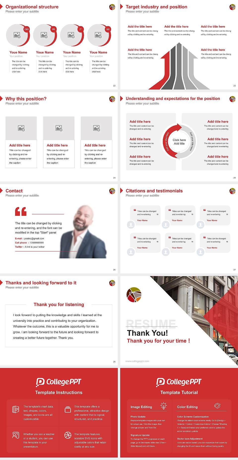 Adler University Resume PPT Template4:3 ratio PPT effect preview image4