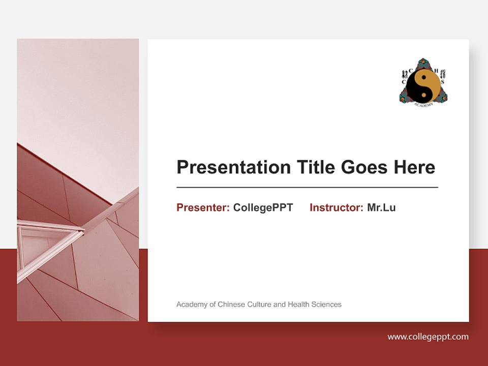 Academy of Chinese Culture and Health Sciences General Purpose PPT Template4:3 ratio PPT effect preview image6