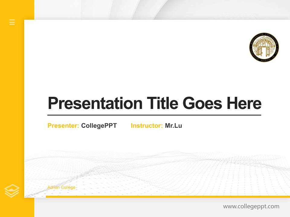 Adrian College Thesis Proposal/Graduation Defense PPT Template4:3 ratio PPT effect preview image5