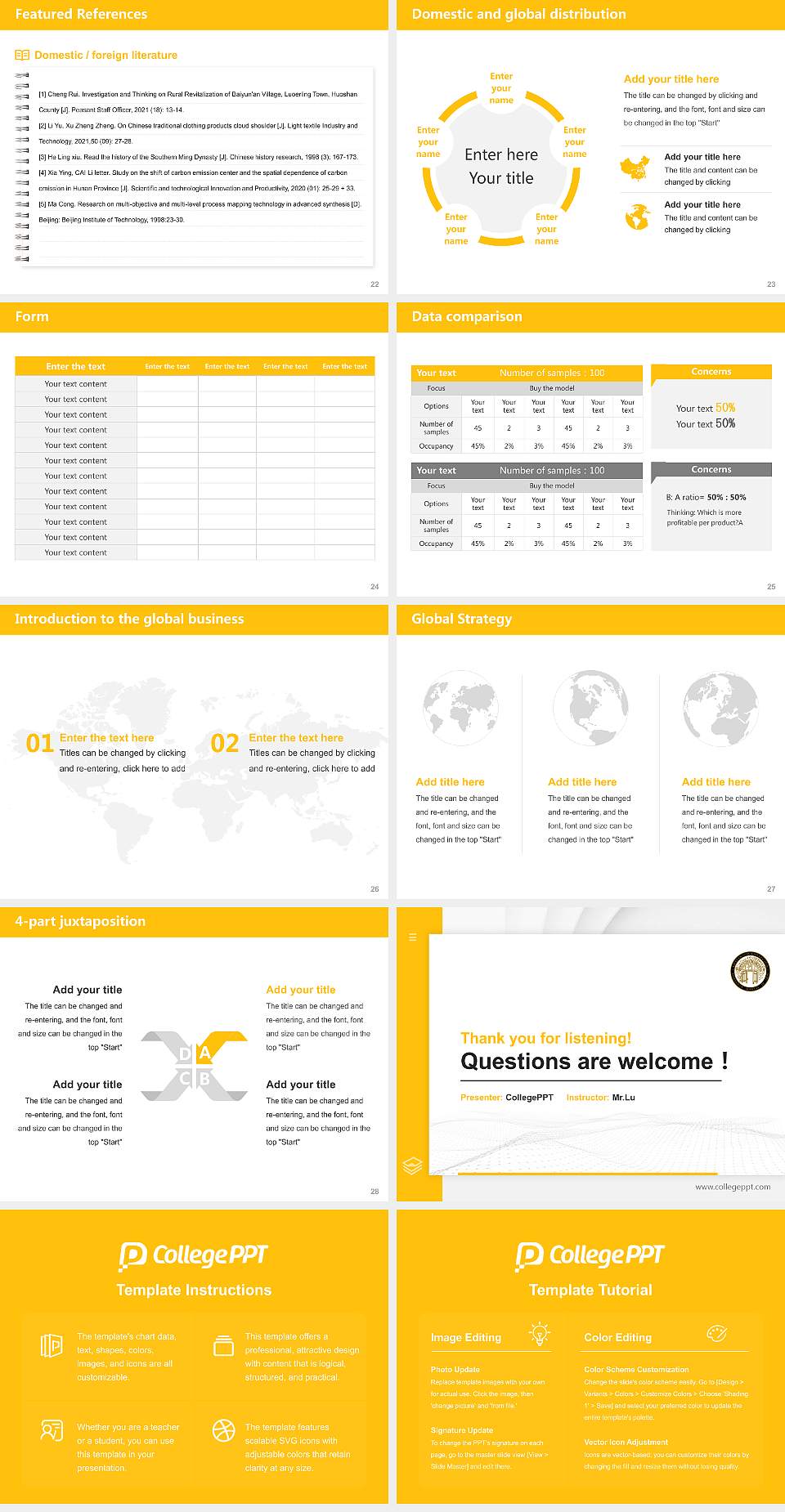 Adrian College Thesis Proposal/Graduation Defense PPT Template4:3 ratio PPT effect preview image4