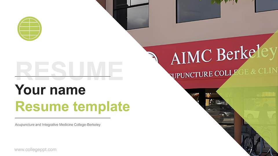 Acupuncture and Integrative Medicine College-Berkeley Resume PPT Template16:9 ratio PPT effect preview image