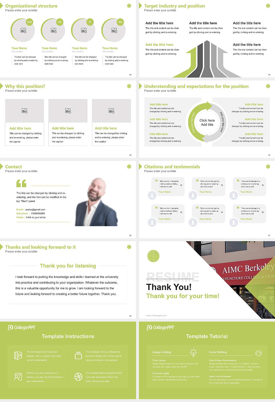 Acupuncture and Integrative Medicine College-Berkeley Resume PPT Template16:9 ratio PPT effect preview image4