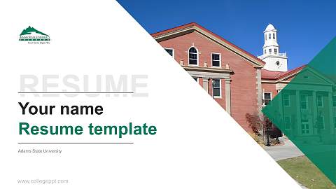 Adams State University Resume PPT Template
