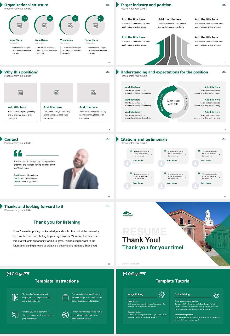 Adams State University Resume PPT Template16:9 ratio PPT effect preview image4