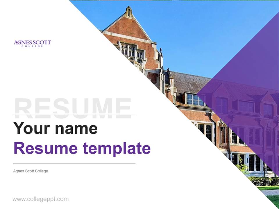 Agnes Scott College Resume PPT Template4:3 ratio PPT effect preview image5