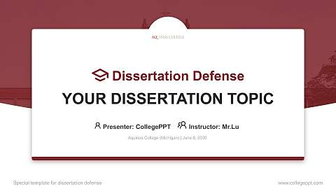 Aquinas College (Michigan) Graduation Thesis Defense PPT Template