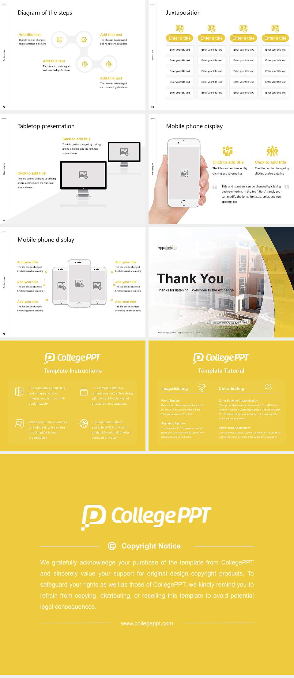 Appalachian State University Competition/Entrepreneurship Contest PPT Template4:3 ratio PPT effect preview image9