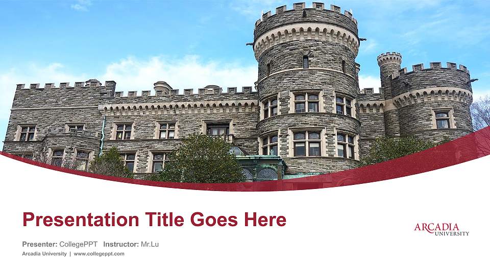 Arcadia University Course/Courseware Creation PPT Template16:9 ratio PPT effect preview image
