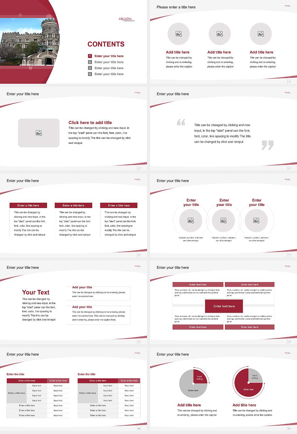 Arcadia University Course/Courseware Creation PPT Template16:9 ratio PPT effect preview image2