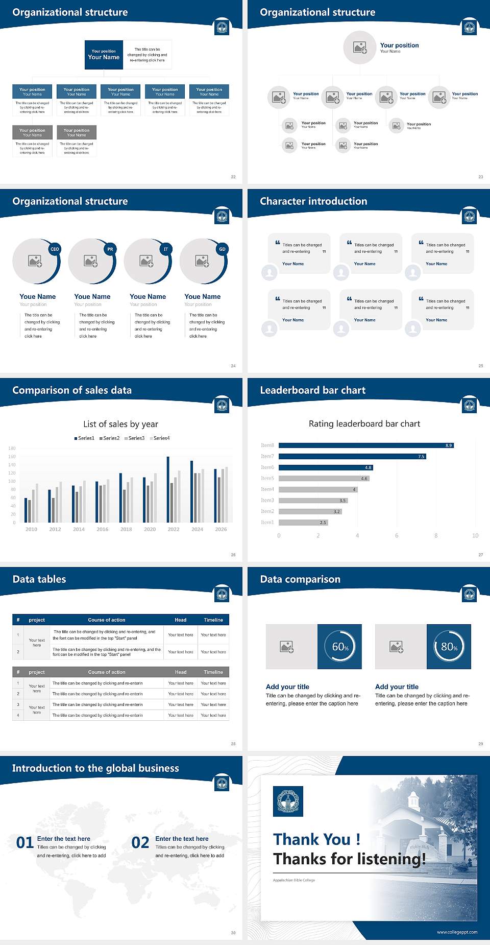 Appalachian Bible College Academic Presentation/Research Findings Report PPT Template4:3 ratio PPT effect preview image4