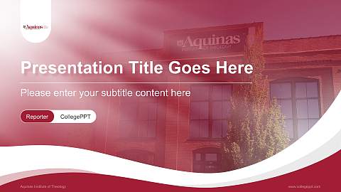 Aquinas Institute of Theology Lecture Sharing and Networking Event PPT Template
