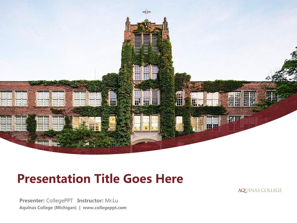 Aquinas College (Michigan) Course/Courseware Creation PPT Template4:3 ratio PPT effect preview image5