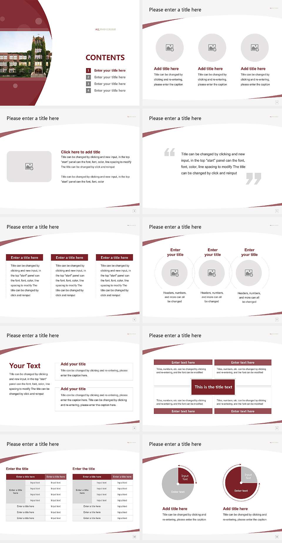 Aquinas College (Michigan) Course/Courseware Creation PPT Template4:3 ratio PPT effect preview image2