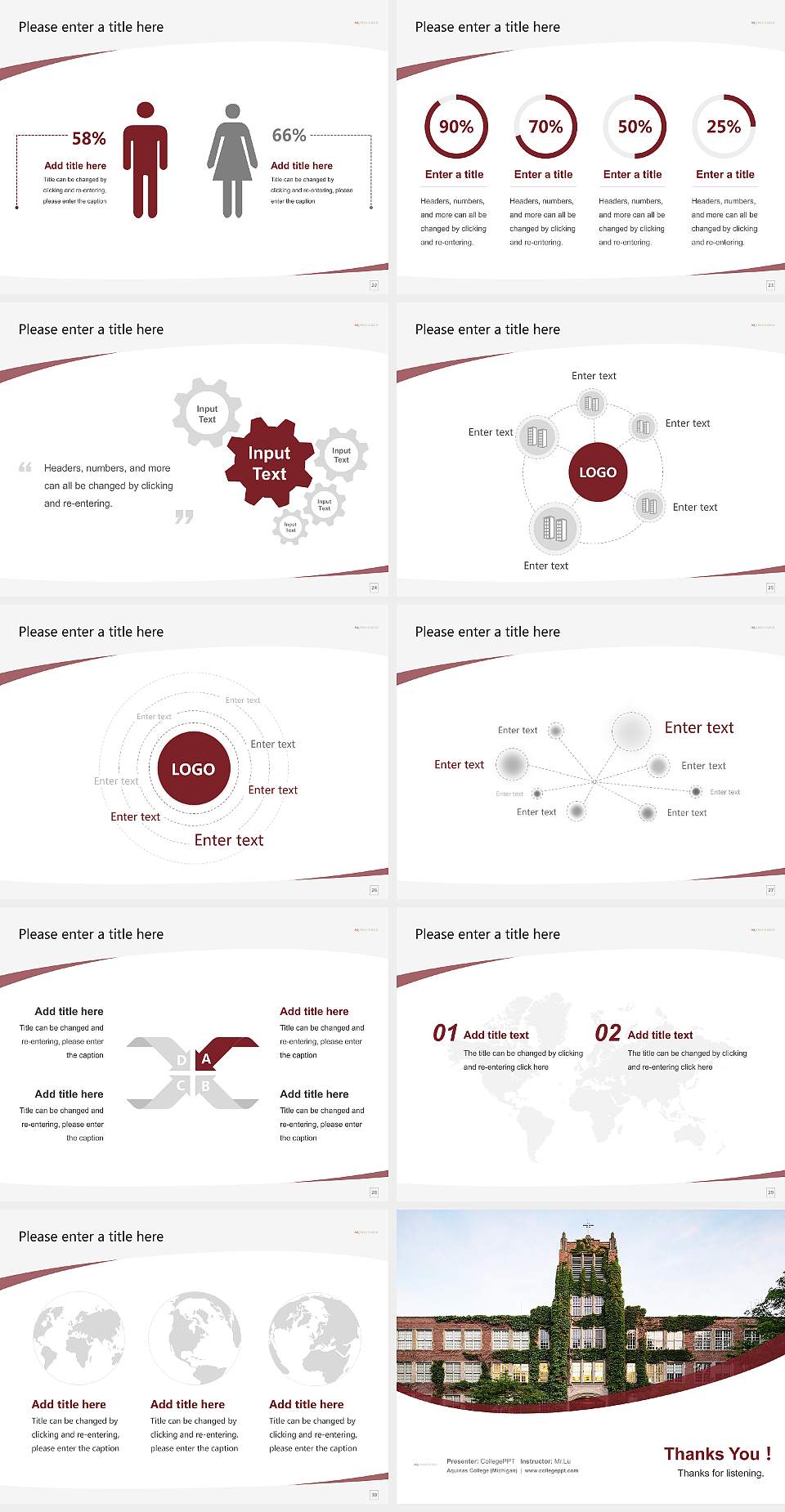Aquinas College (Michigan) Course/Courseware Creation PPT Template4:3 ratio PPT effect preview image4
