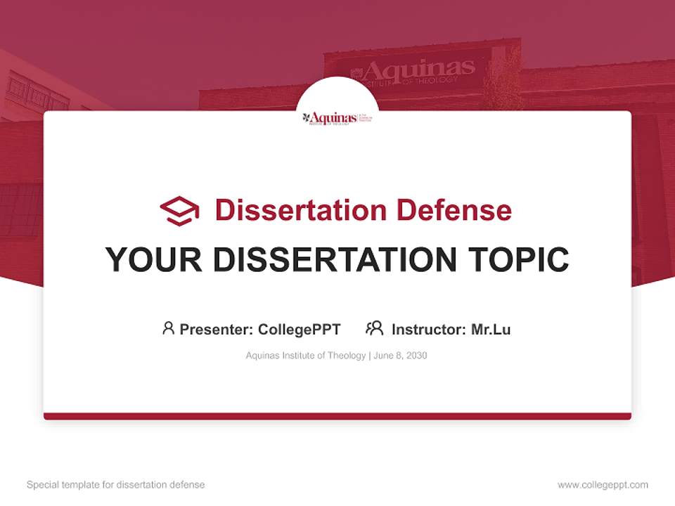Aquinas Institute of Theology Graduation Thesis Defense PPT Template4:3 ratio PPT effect preview image7