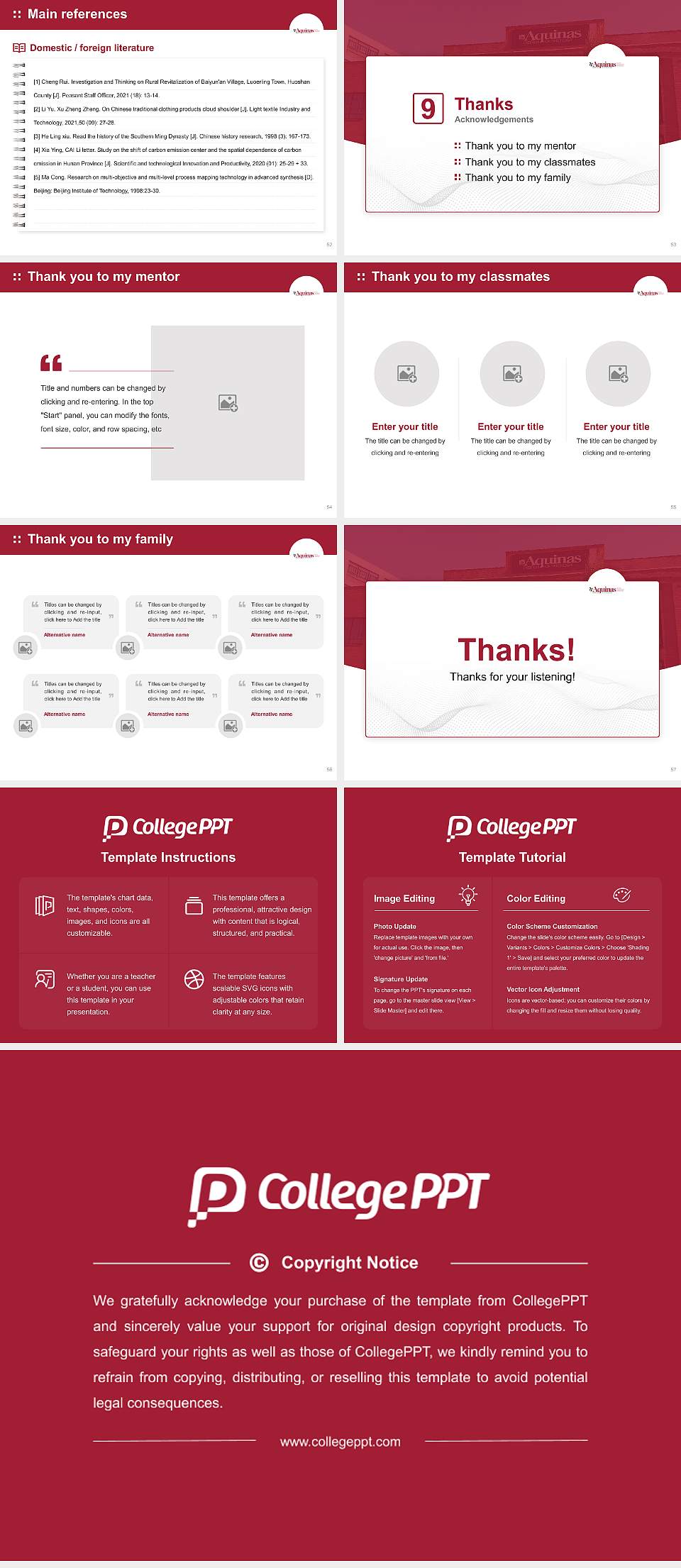 Aquinas Institute of Theology Graduation Thesis Defense PPT Template4:3 ratio PPT effect preview image7