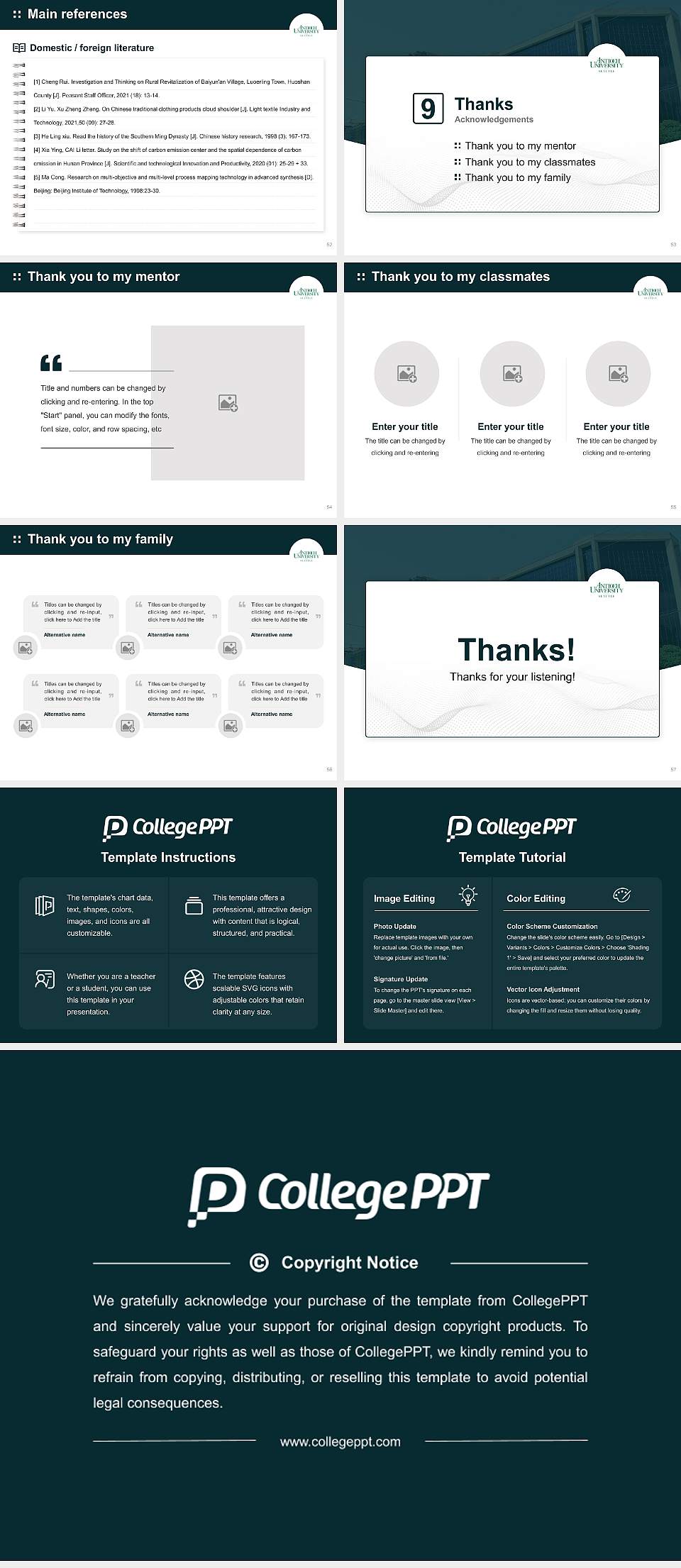 Antioch University-Seattle Graduation Thesis Defense PPT Template4:3 ratio PPT effect preview image7
