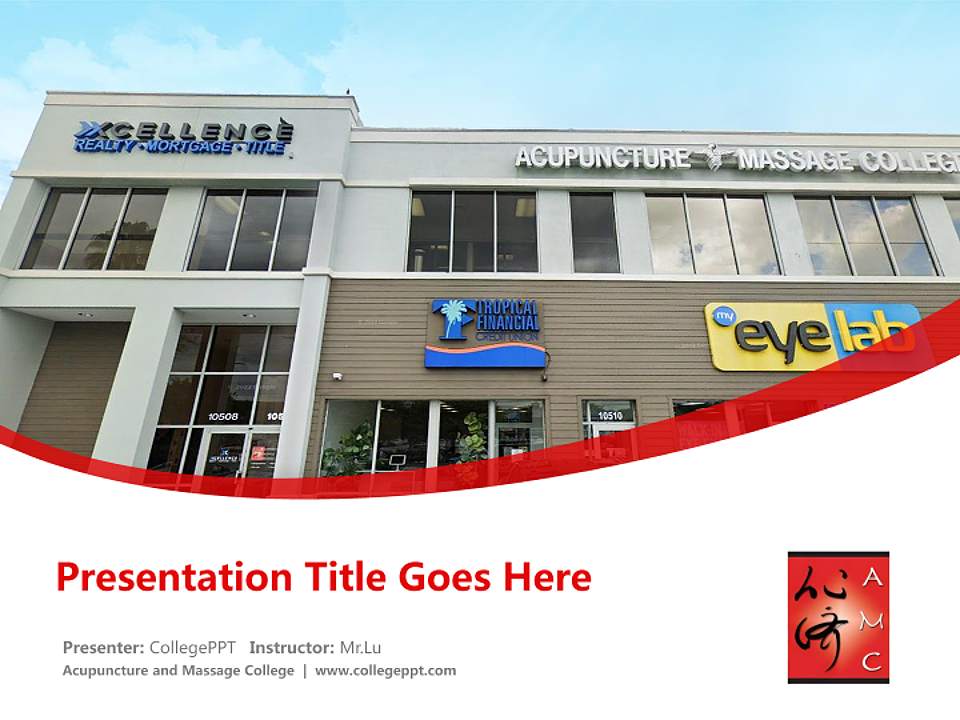 Acupuncture and Massage College Course/Courseware Creation PPT Template4:3 ratio PPT effect preview image5