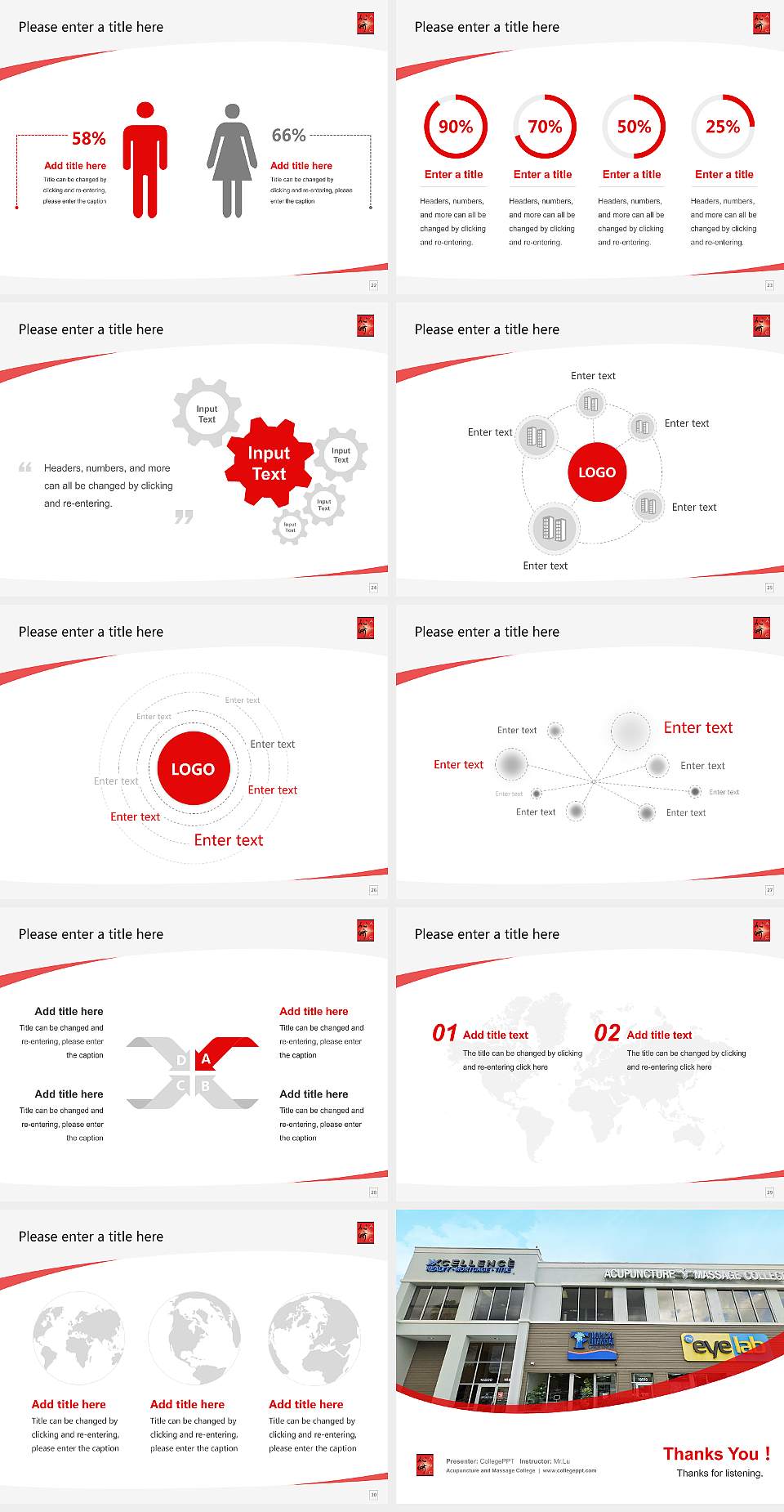 Acupuncture and Massage College Course/Courseware Creation PPT Template4:3 ratio PPT effect preview image4