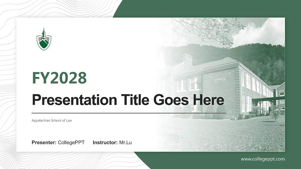 Appalachian School of Law Academic Presentation/Research Findings Report PPT Template16:9 ratio PPT effect preview image