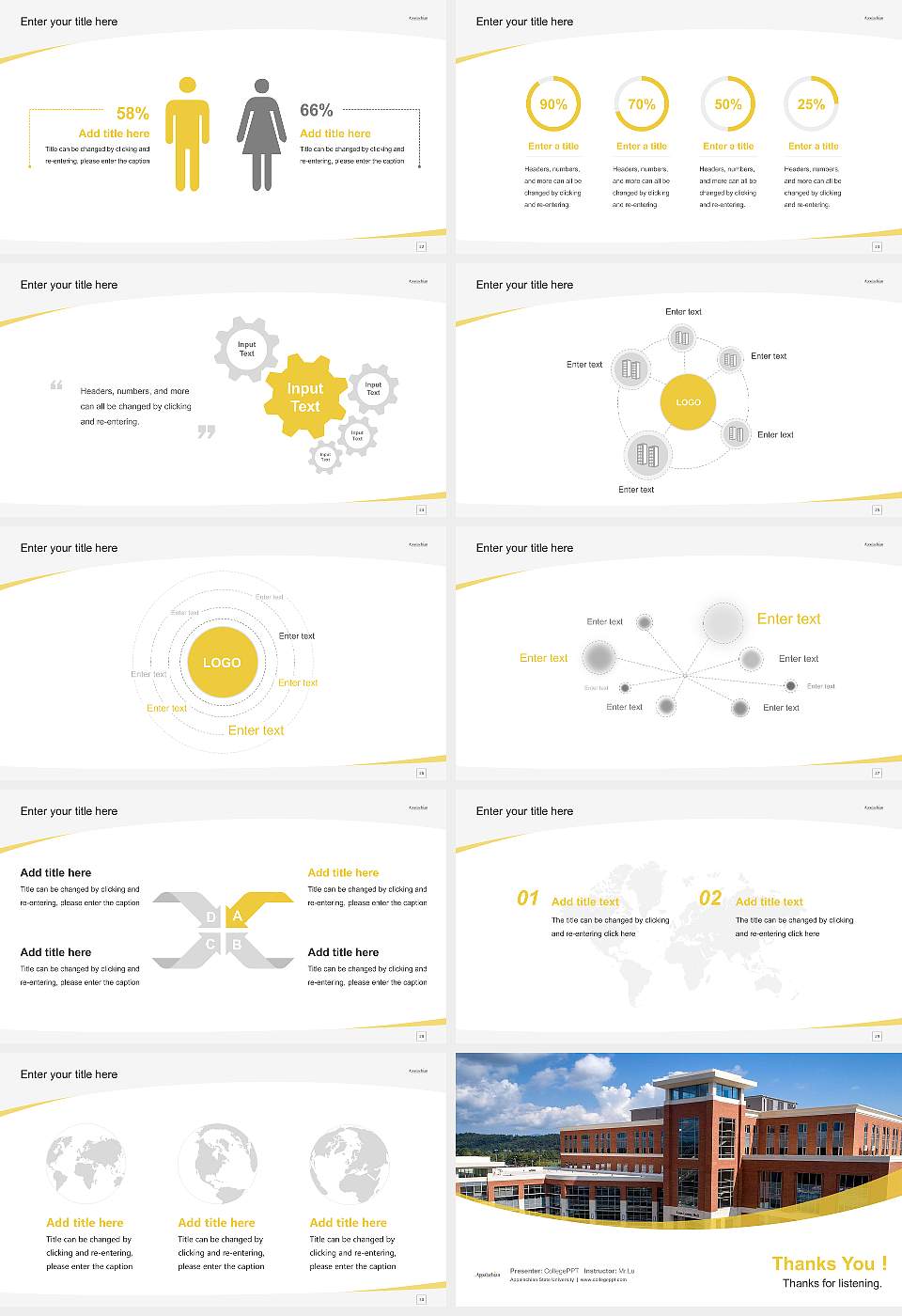 Appalachian State University Course/Courseware Creation PPT Template16:9 ratio PPT effect preview image4