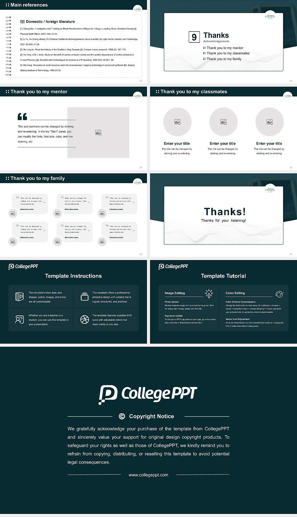 Antioch University-Seattle Graduation Thesis Defense PPT Template16:9 ratio PPT effect preview image7