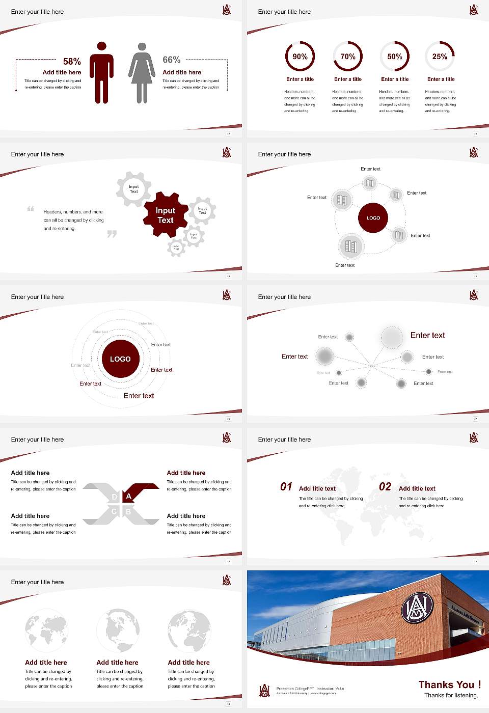 Alabama a & M University Course/Courseware Creation PPT Template16:9 ratio PPT effect preview image4