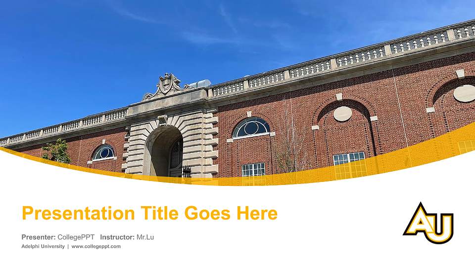 Adelphi University Course/Courseware Creation PPT Template16:9 ratio PPT effect preview image