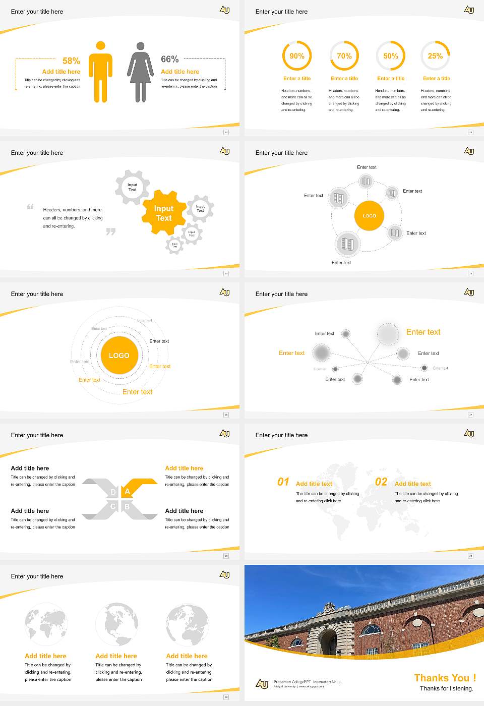 Adelphi University Course/Courseware Creation PPT Template16:9 ratio PPT effect preview image4