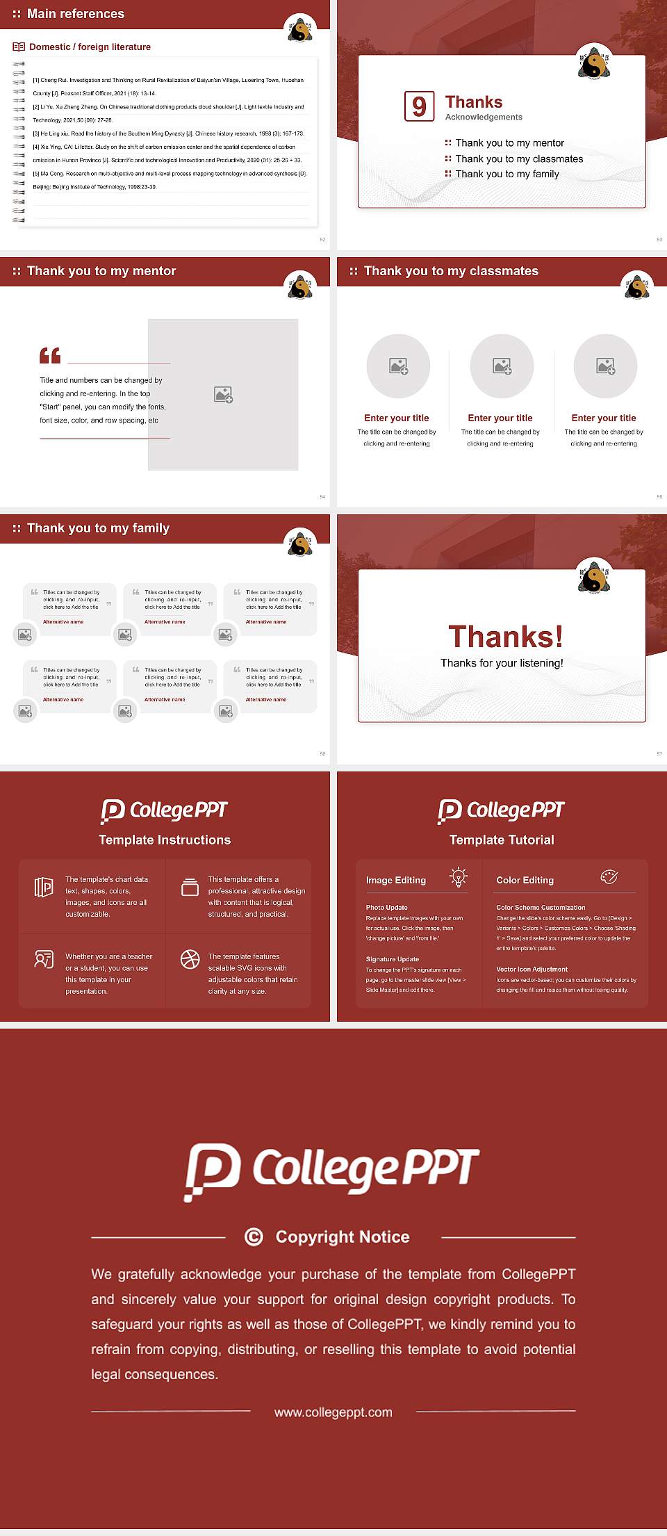 Academy of Chinese Culture and Health Sciences Graduation Thesis Defense PPT Template4:3 ratio PPT effect preview image7