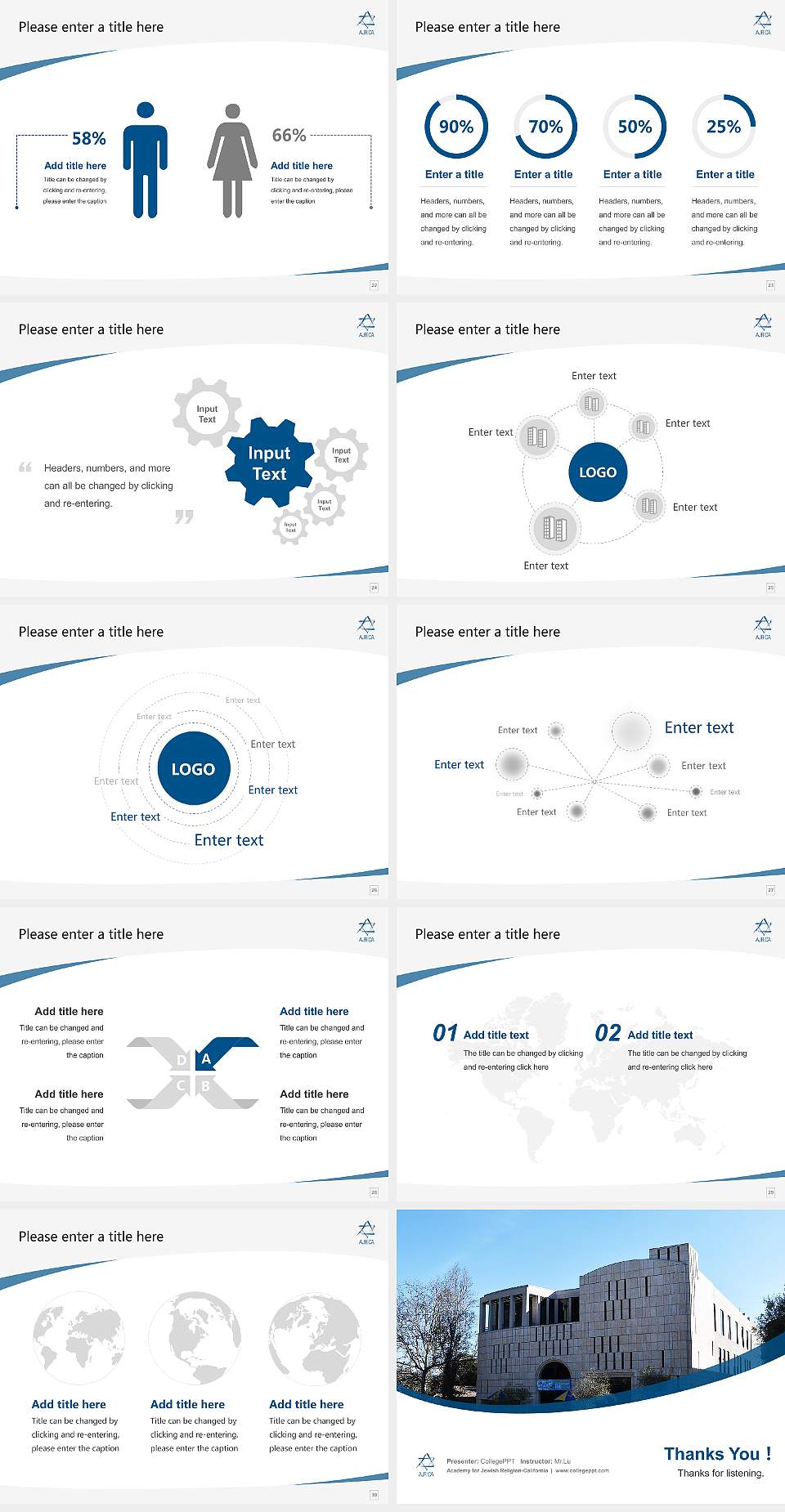 Academy for Jewish Religion-California Course/Courseware Creation PPT Template4:3 ratio PPT effect preview image4