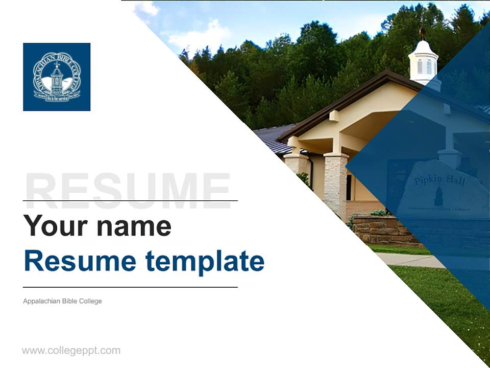 Appalachian Bible College Resume PPT Template4:3 ratio PPT effect preview image5