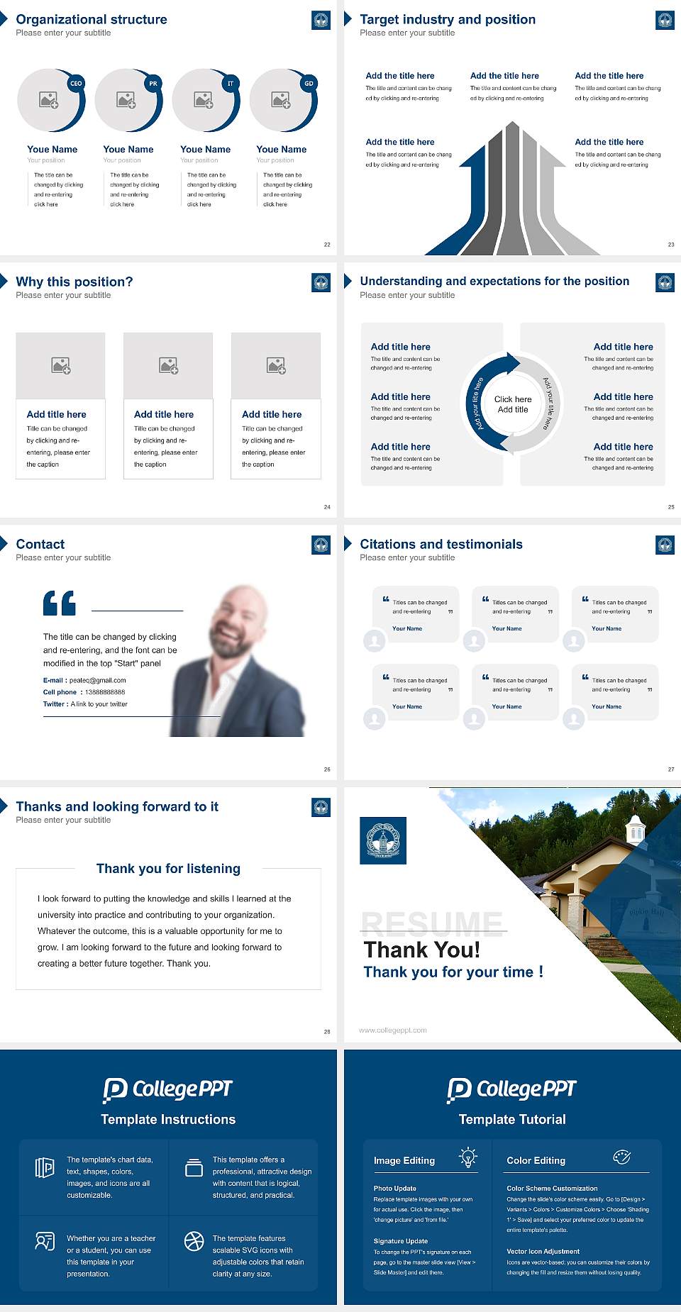 Appalachian Bible College Resume PPT Template4:3 ratio PPT effect preview image4