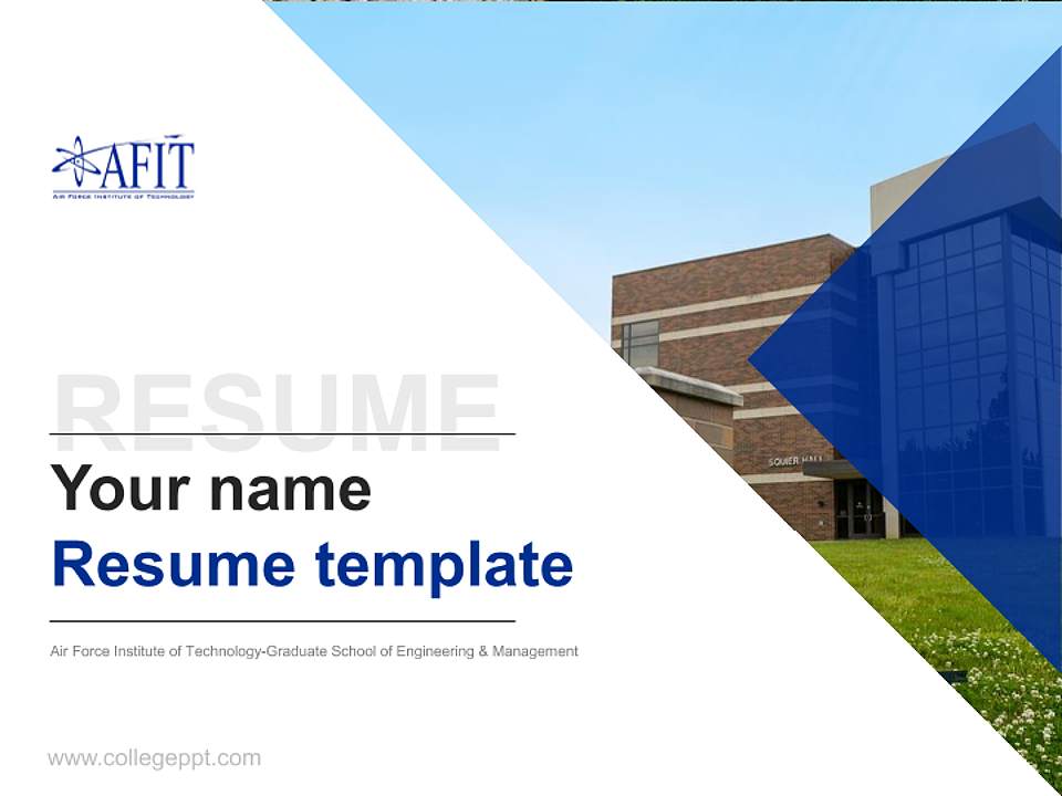 Air Force Institute of Technology-Graduate School of Engineering & Management Resume PPT Template4:3 ratio PPT effect preview image5