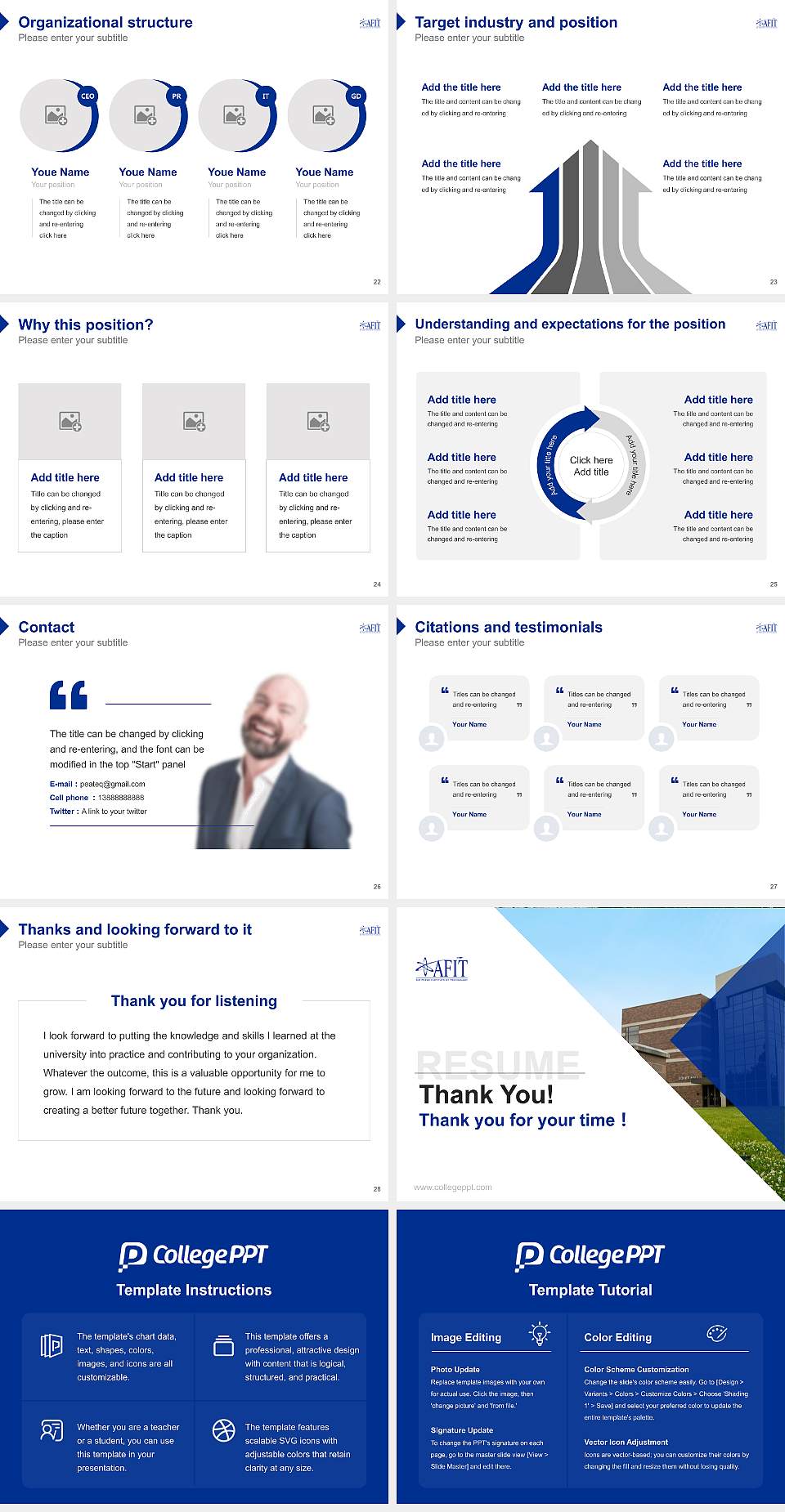 Air Force Institute of Technology-Graduate School of Engineering & Management Resume PPT Template4:3 ratio PPT effect preview image4