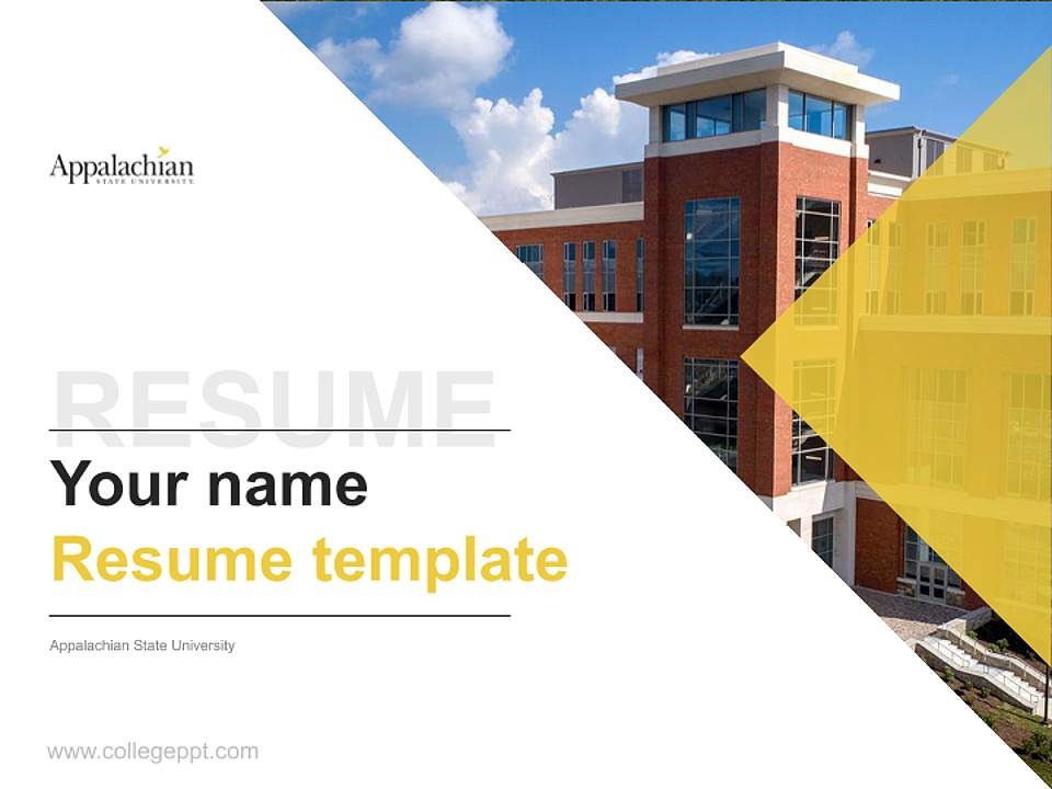 Appalachian State University Resume PPT Template4:3 ratio PPT effect preview image5