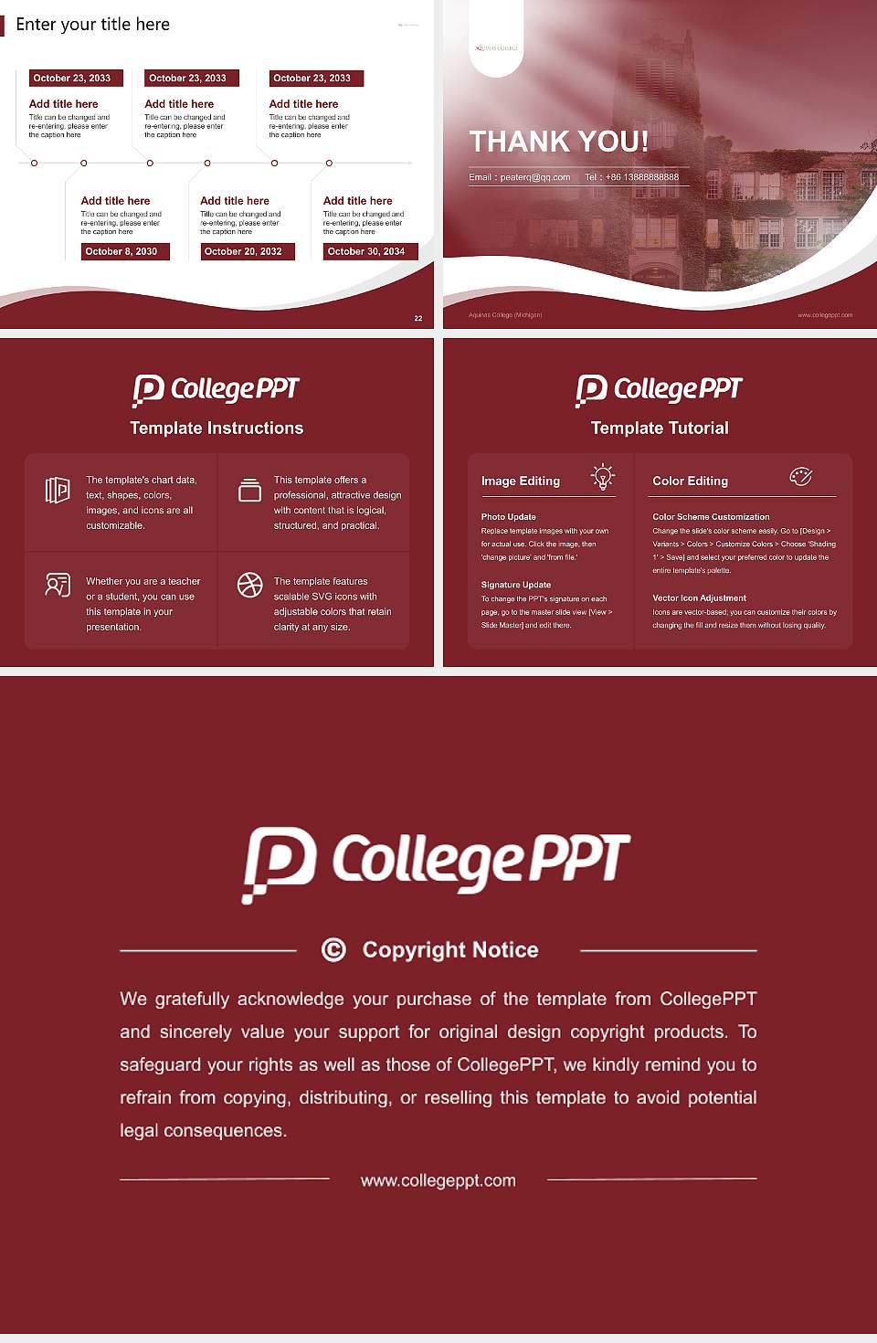 Aquinas College (Michigan) Lecture Sharing and Networking Event PPT Template4:3 ratio PPT effect preview image4