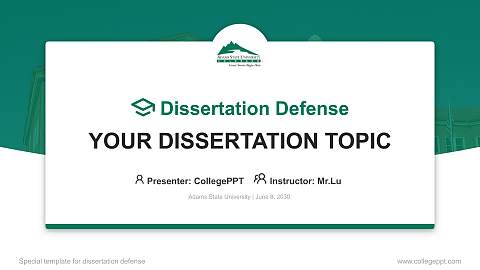 Adams State University Graduation Thesis Defense PPT Template