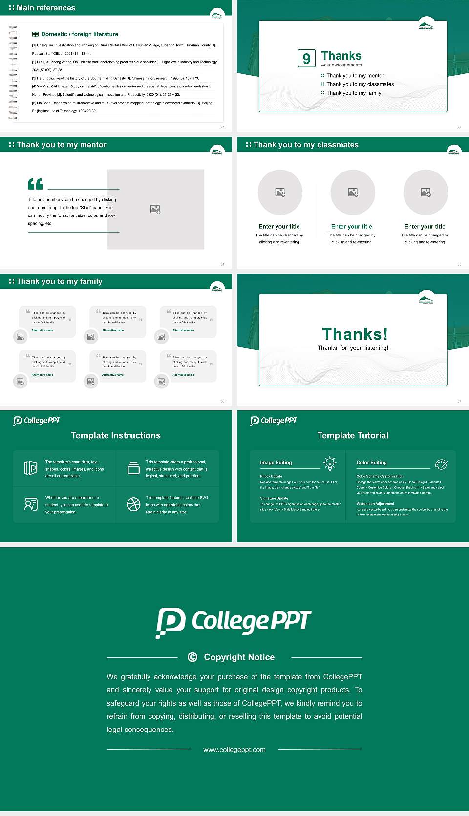 Adams State University Graduation Thesis Defense PPT Template16:9 ratio PPT effect preview image7