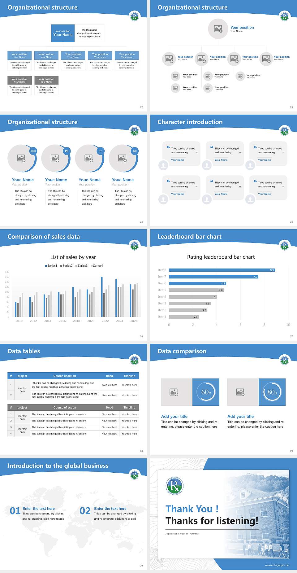 Appalachian College of Pharmacy Academic Presentation/Research Findings Report PPT Template4:3 ratio PPT effect preview image4