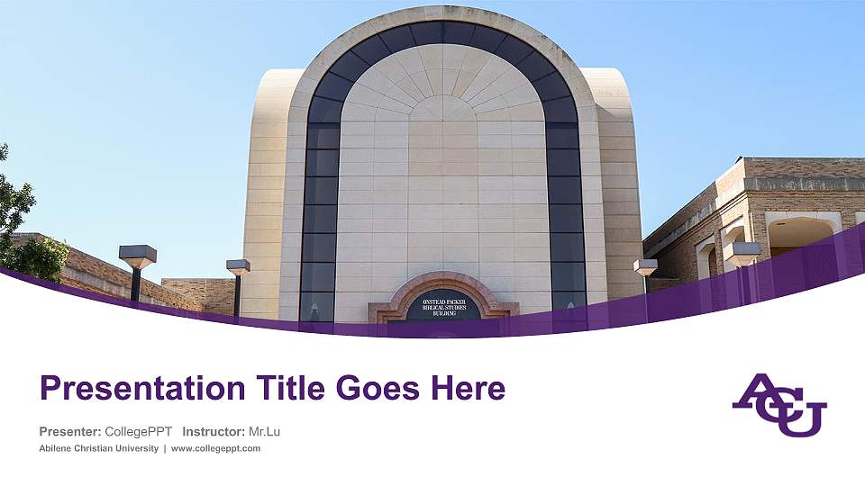Abilene Christian University Course/Courseware Creation PPT Template16:9 ratio PPT effect preview image
