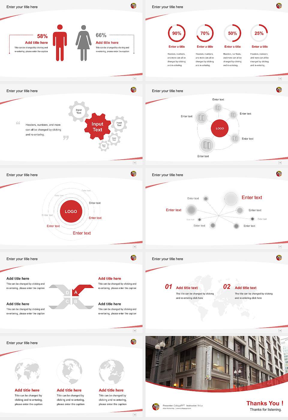 Adler University Course/Courseware Creation PPT Template16:9 ratio PPT effect preview image4