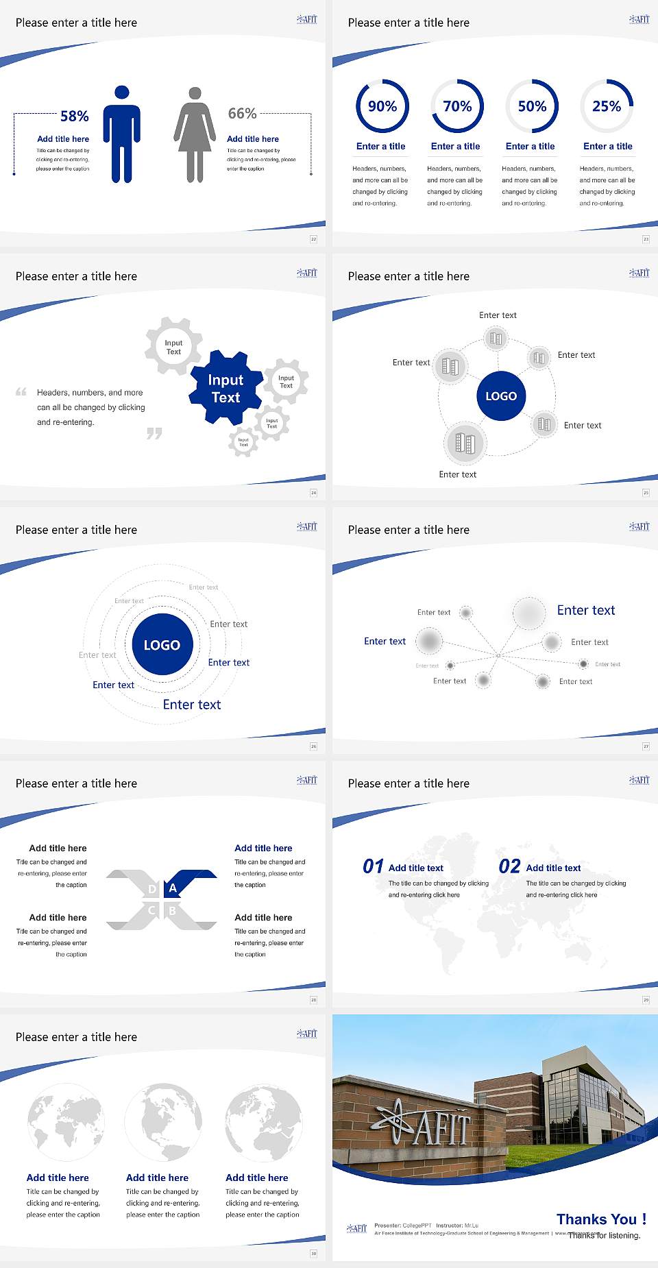 Air Force Institute of Technology-Graduate School of Engineering & Management Course/Courseware Creation PPT Template4:3 ratio PPT effect preview image4
