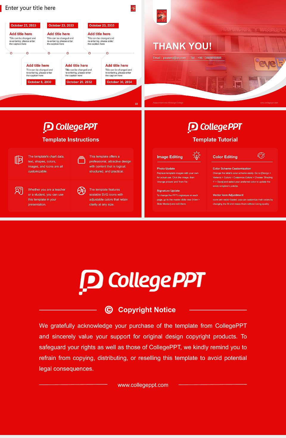 Acupuncture and Massage College Lecture Sharing and Networking Event PPT Template4:3 ratio PPT effect preview image4