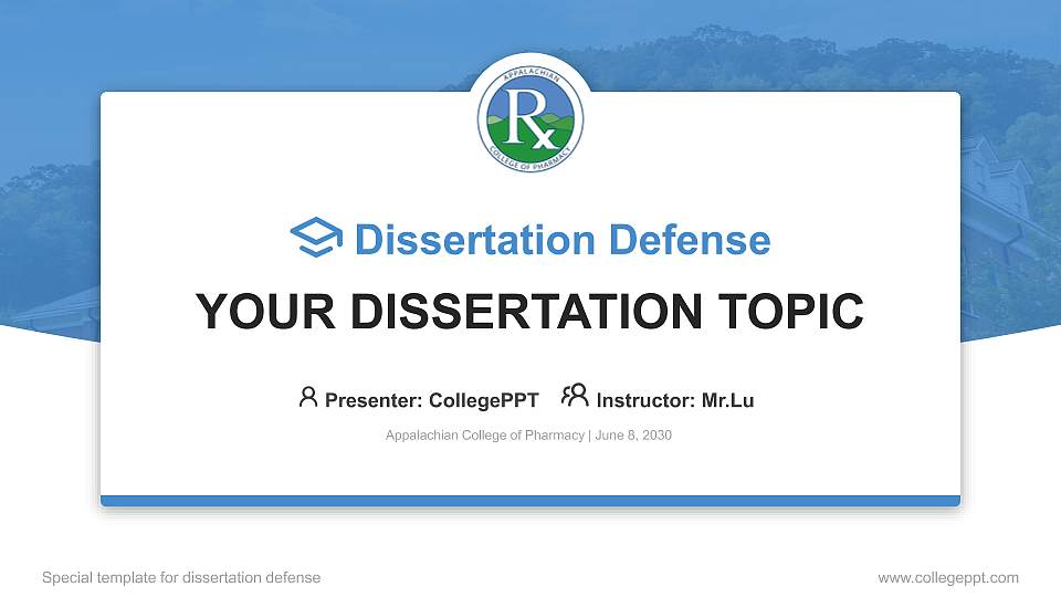Appalachian College of Pharmacy Graduation Thesis Defense PPT Template16:9 ratio PPT effect preview image