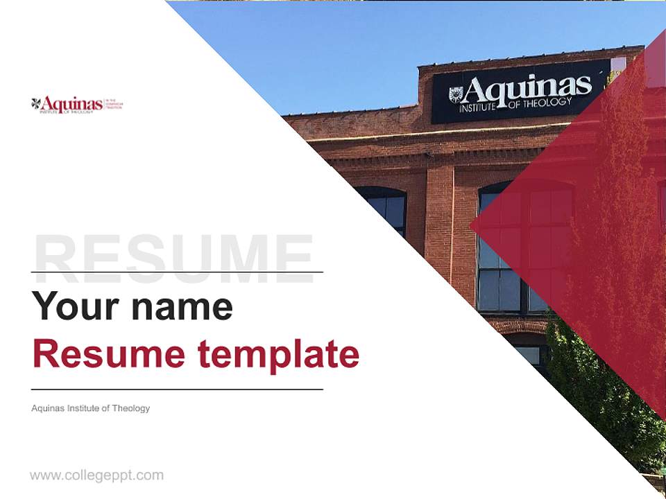 Aquinas Institute of Theology Resume PPT Template4:3 ratio PPT effect preview image5